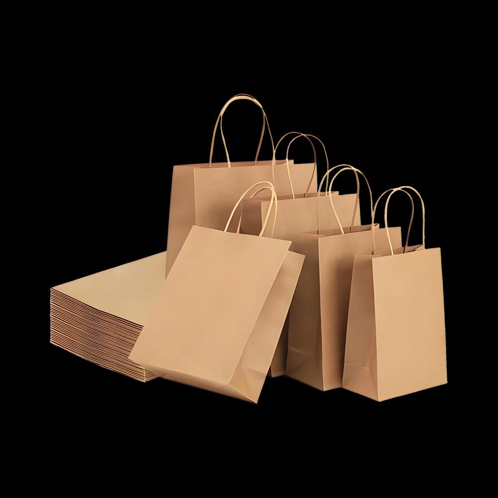 Bolsa de papel blanco marrón impresa a medida
